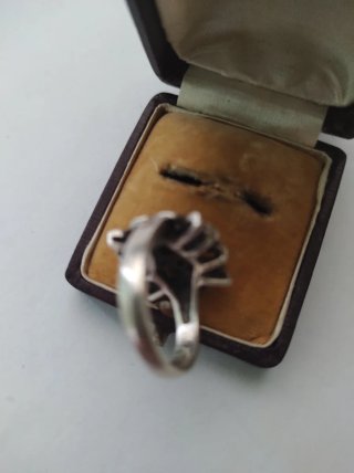 Anillo Antiguo Plata Granate