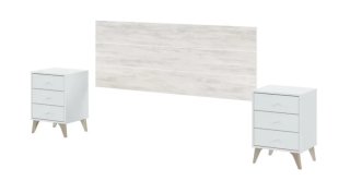 Cabezal de cama doble de madera
