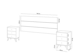 Cabezal de cama doble de madera