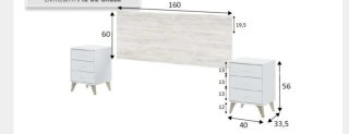 Cabezal de cama doble de madera