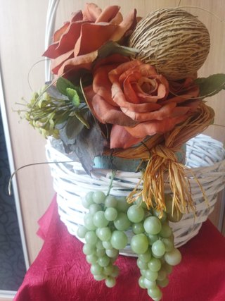 Cesta Mimbre Blanca con Asa