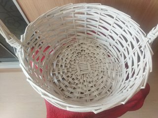 Cesta Mimbre Blanca con Asa