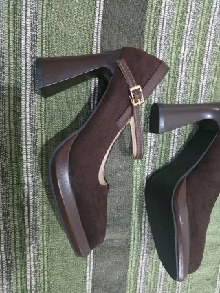 Zapatos de tacón estilo Mary Jane marrones T39