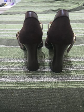 Zapatos de tacón estilo Mary Jane marrones T39