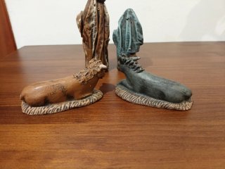 4 Figuras Nacimiento: Jesús, María, Buey, Mula
