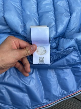 Moncler chaleco plumas capucha azul talla 0