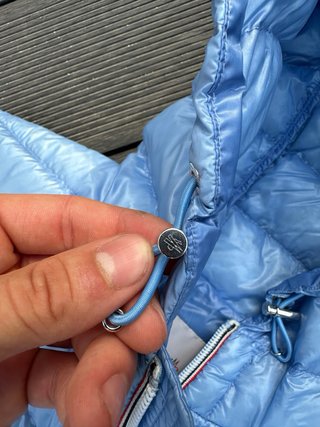 Moncler chaleco plumas capucha azul talla 0
