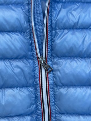 Moncler chaleco plumas capucha azul talla 0