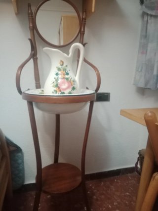 Juego lavabo y jarra cerámica antiguo