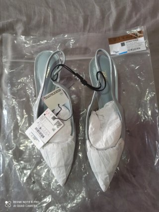 Sandalias Zara Slingback Azul Talla 37