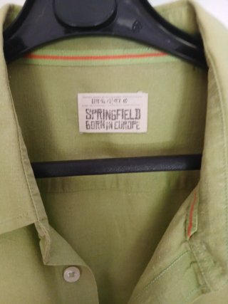 Camisa lino caballero verde