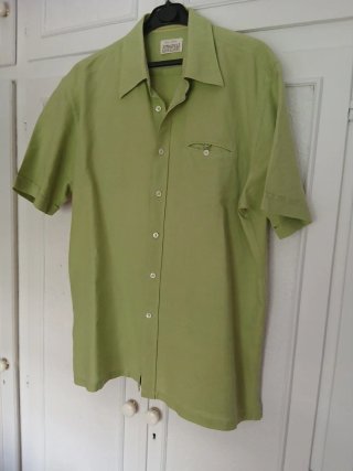 Camisa lino caballero verde