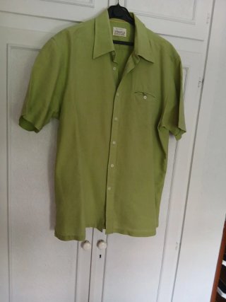 Camisa lino caballero verde