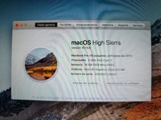 MacBook Pro 15 i7 16GB RAM High Sierra