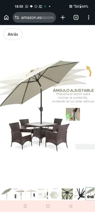 Sombrilla Reclinable Terraza 260x235 Nueva Sin Pie