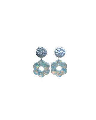 Pendientes flor brillo multicolor