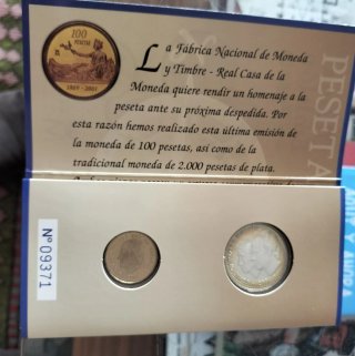 Estuche Última Emisión Peseta FMNT. Plata.