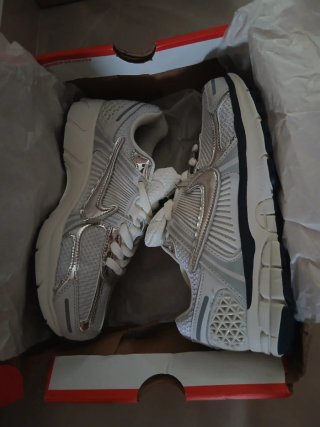 Zapatillas Nike plateadas y blancas