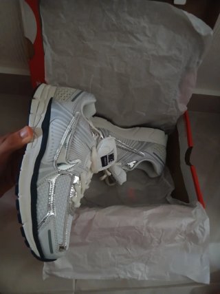 Zapatillas Nike plateadas y blancas