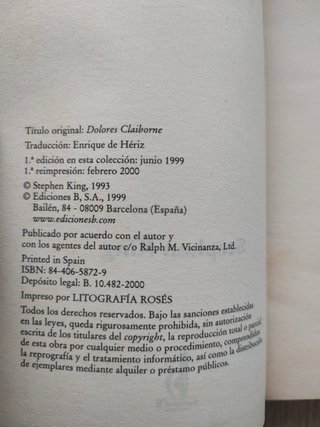 STEPHEN KING - DOLORES CLAIBORNE ECLIPSE TOTAL