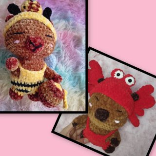 Lote 2 muñecos capibara crochet