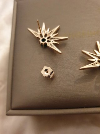 Pendientes chapados oro 18k con esmeralda