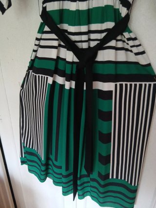 Vestido Mango rayas verde blanco