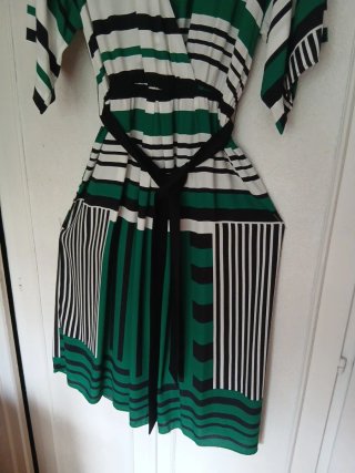Vestido Mango rayas verde blanco