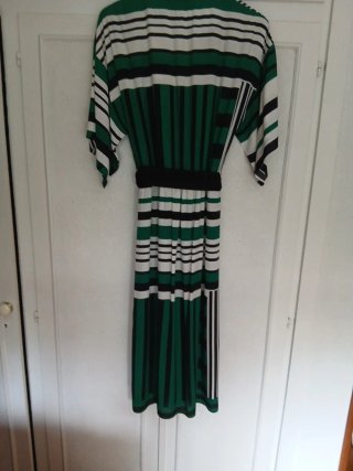 Vestido Mango rayas verde blanco