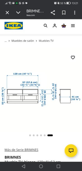 Mueble tele IKEA BRIMNES blanco