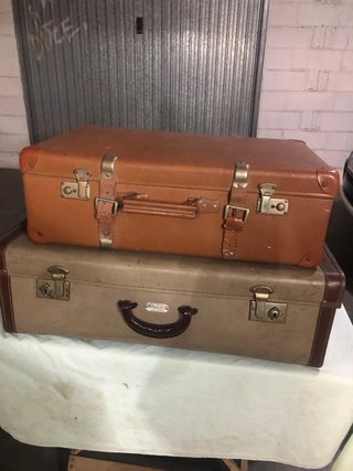 Set 2 Valigie Vintage Marroni e Beige