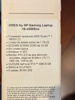 Portátil HP Omen 16 - Ryzen 7 - RTX 3060