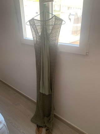 Vestido Pull&Bear verde talla XS