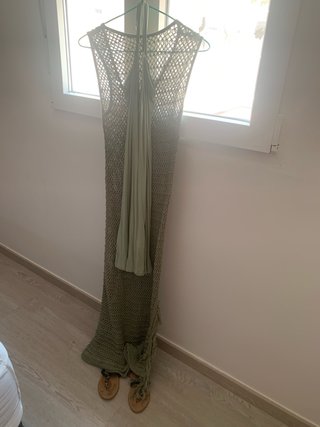 Vestido Pull&Bear verde talla XS