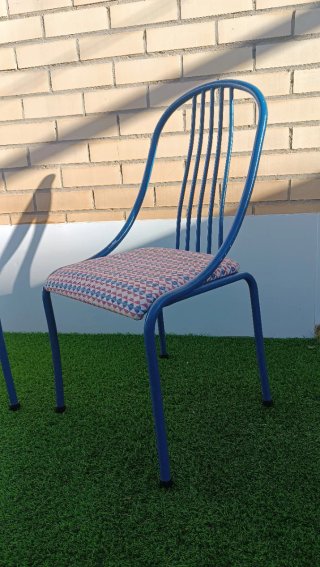 Juego 2 sillas jardín metal azul