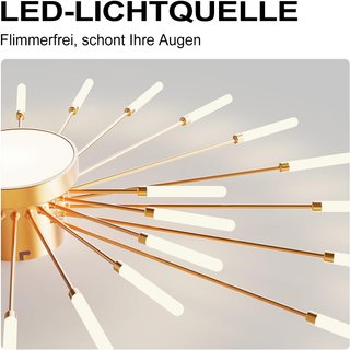 Lámpara Techo LED Moderna vintage Dorada 28 brazos