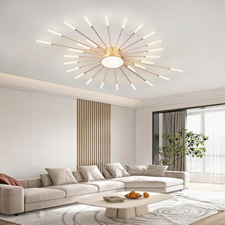 Lámpara Techo LED Moderna vintage Dorada 28 brazos