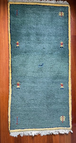 Alfombra de lana oriental Shirvan, hecha a mano.