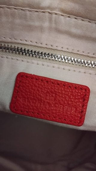 Bolso Tote/Shopper Naranja y Beige