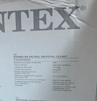Depuradora Intex 5678 l/h Nueva