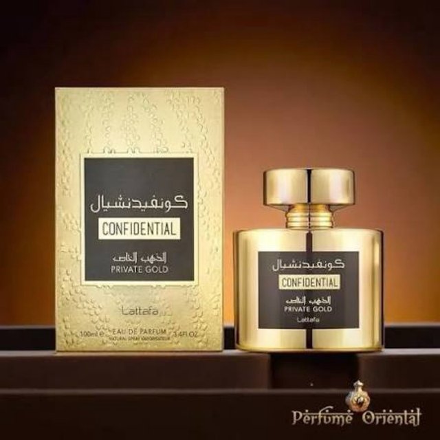 Perfume Lattafa Confidential Private Gold Nuevo