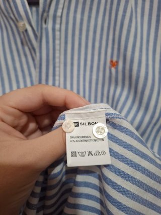 Camisa Silbon Rayas Azul y Blanca Talla XS