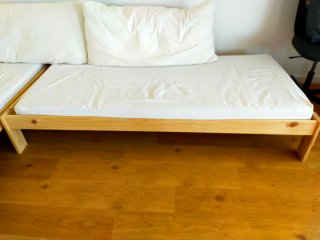 Base Cama Individual LUFE Madera Natural pino BASO