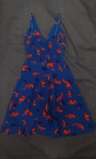 Vestido azul con estampado floral talla 34 XS