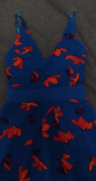 Vestido azul con estampado floral talla 34 XS