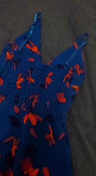 Vestido azul con estampado floral talla 34 XS
