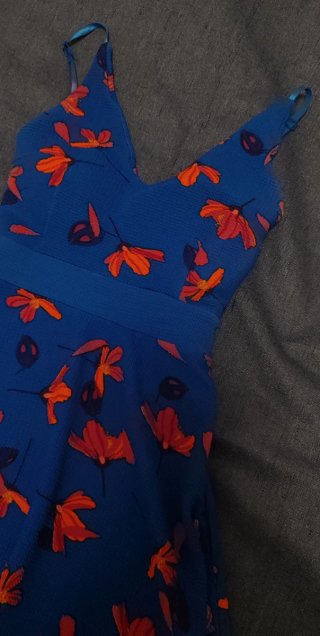 Vestido azul con estampado floral talla 34 XS