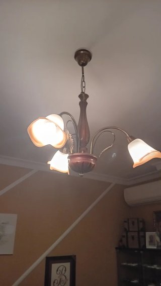 Lámpara de techo madera y metal