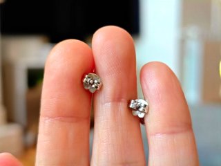Pendientes Tous oro blanco 18kt con brillantes oso