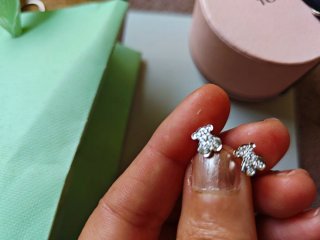 Pendientes Tous oro blanco 18kt con brillantes oso
